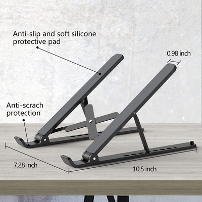 Adjustable Laptop Stand for Desk, Foldable Ventilated Holder for 10-15.6" Laptops