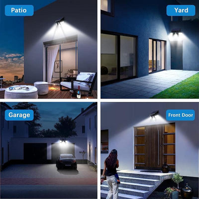 Multi Pack Solar Lights for Outdoors, 180 LED 6500K Motion Sensor Outdoor Lights, IP65 Waterproof 3 Heads 270° Wide Lighting Angle