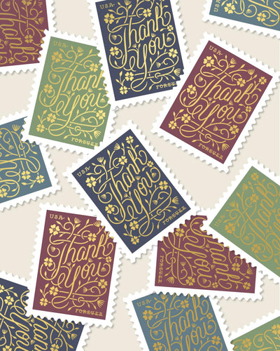 USPS Thank You 2020 Forever Holidays Stamps - Book of 20 Postage Stamps