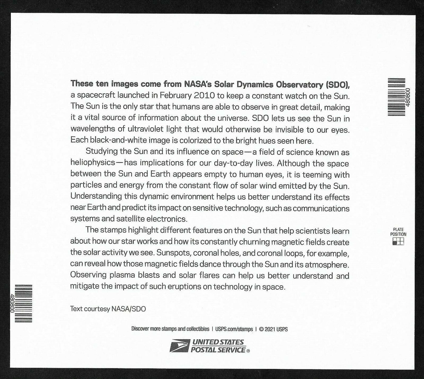 USPS Sun Science Forever Stamps - One Sheet