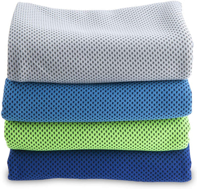 4 Packs Cooling Towel (40"x 12"), Ice Towel, Microfiber Towel, Soft Breathable Chilly Towel Stay Cool for Yoga, Sport, Gym, Workout, Camping, Fitness, Running, Workout & More Activities (Multicolor)