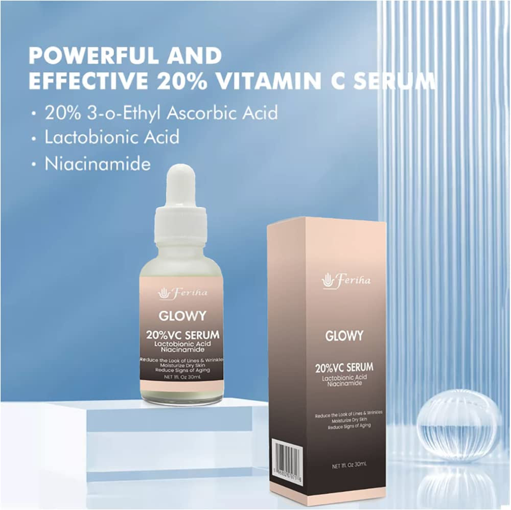 Vitamin C Facial Serum, Lactobionic Acid, Niacinamide, Ferulic Acid, Aloe Vera Extracts. 