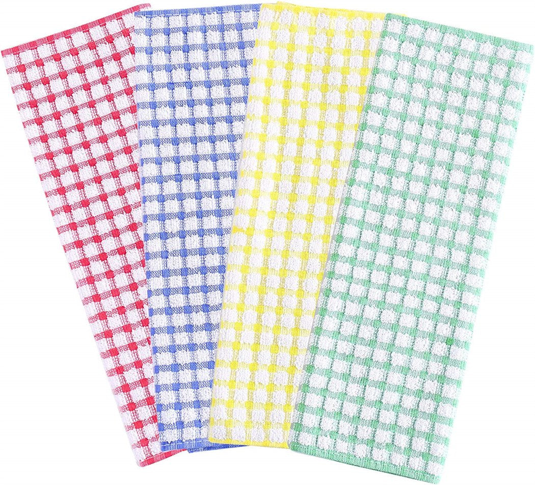 Kitchen Dishcloth Set, 12"X12" 12-Pack, Pure Cotton Cleaning Dish Towel, Highly Absorbent (Mix Color)