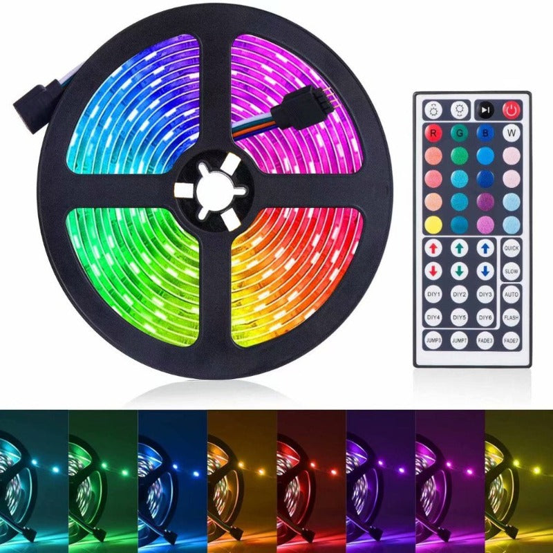 16.4Ft  LED Light Strip, 5M RGB Color Changing 3528 300 LEDs with 44 Keys IR Remote