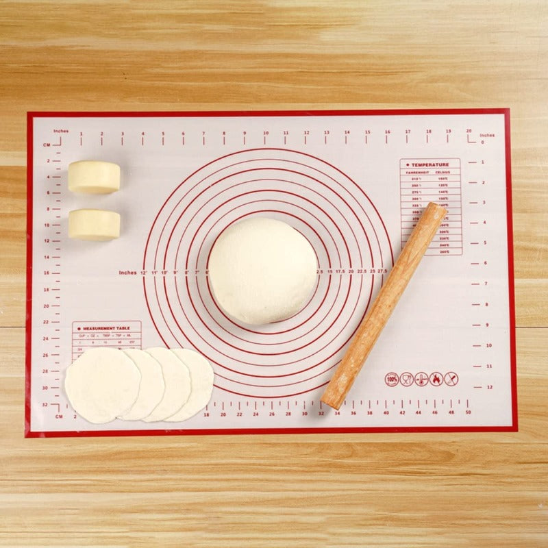Pack of 2 - Non Stick Silicone Pastry Mats with Baking Measurements - 24 x 16 Inches