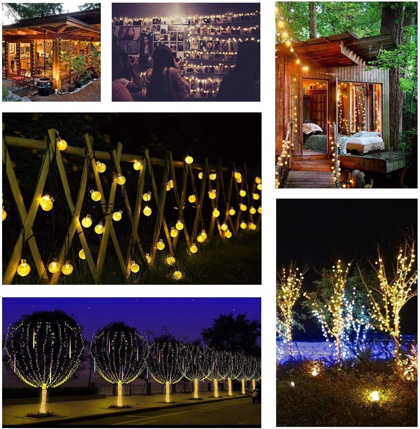  Solar Garden Lights, Outdoor String Lights with Balls, Waterproof 6m 30 LED 8 Twinkling Modes