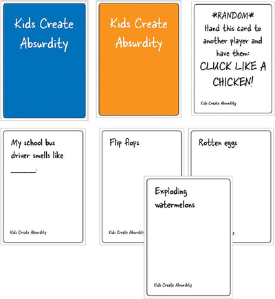 Kids Create Absurdity: Hilarious Card Game for Kids Family Game Night- A Funny Fill in The Blank Card Game-Travel Road Trip Summer Camping Boys Girls