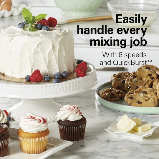 6 Speed Hand Mixer, Quick Burst with Storage Case