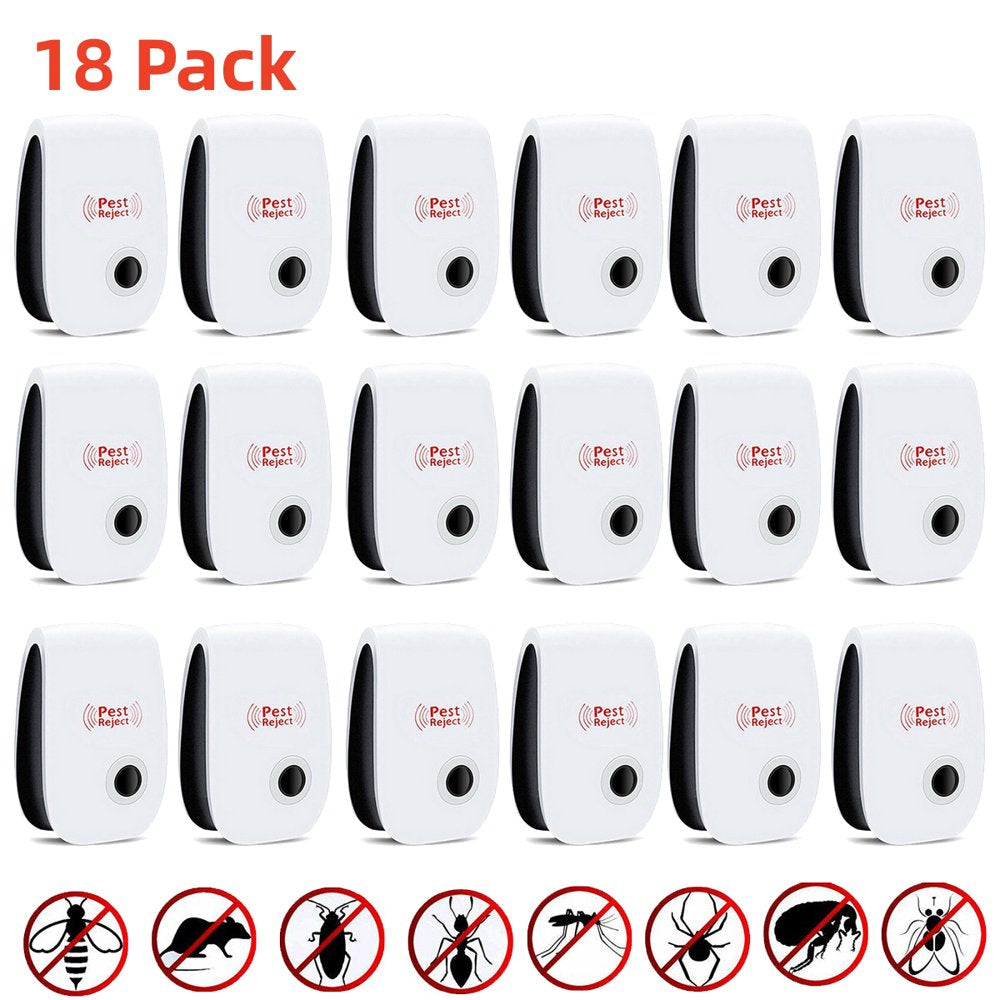  6 Packs Electronic Plug in Indoor Sonic Repellent Pest Control for Bugs Roaches Insects Mice Spiders Mosquitoes