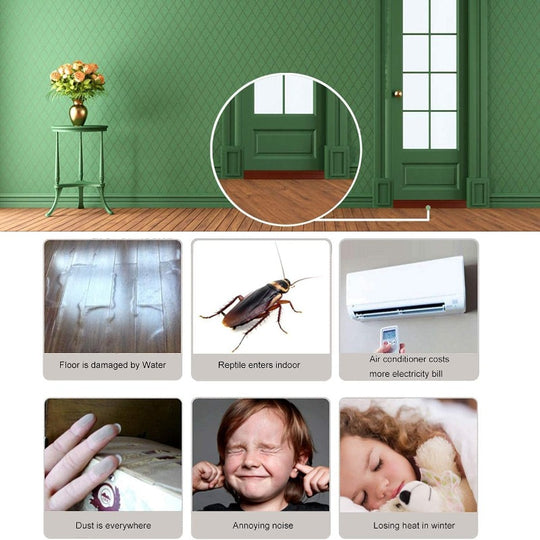 Draft Blocker Insulator Door Sweep Weather Stripping with Strong Adhesive 39" Length