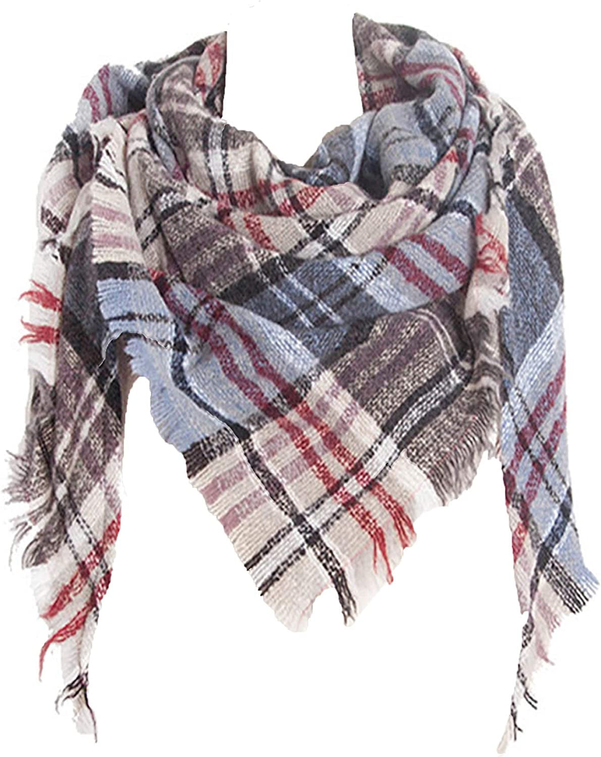 Women's Warm Scarf Triangle Plaid Shawl