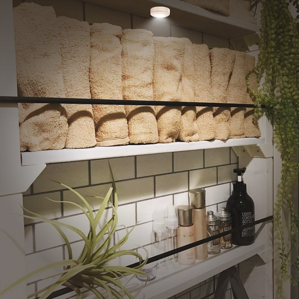 Puck Lights with Remote Elfeland 6 Pack Wireless LED Closet Lights under Cabinet Lighting Battery Operated under Counter Lighting Dimmable Night Lights Stick on Light(Warm White)