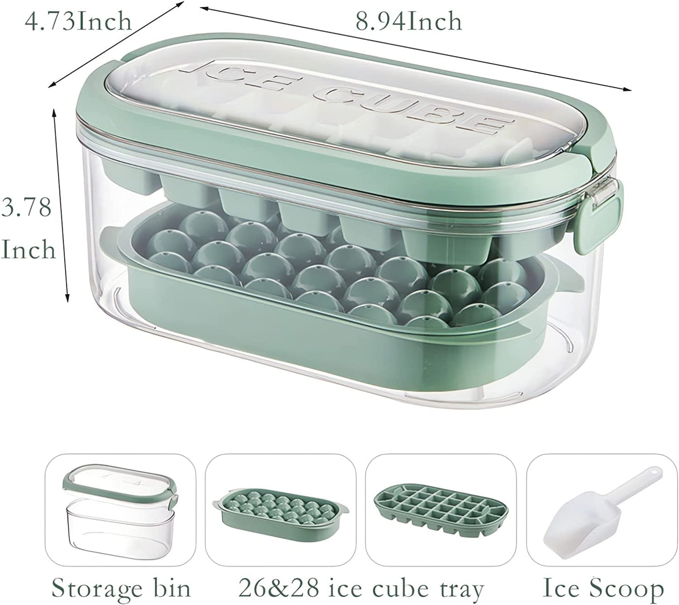 Ice Cube Tray With Lid,Ice Cube Moulds,Stacking Design Ice Cube Tray, Food Material Ball Ice Cube Moulds, Quick Ice Removal Ice Cube Tray with Lid for Cooling Cocktails, Whiskey, Tea and Coffee…