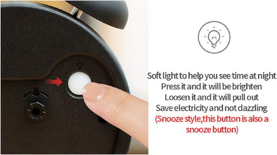 Cotchear 4 inches Twin Bell Alarm Clock, Extra Loud Machinical Ringtone, Frosted Shell, Backlight, No Noise Desk Clock for Home Office (White)