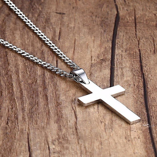 Stainless Steel Cross Pendant Chain Necklace for Men Women Jewelry Gift