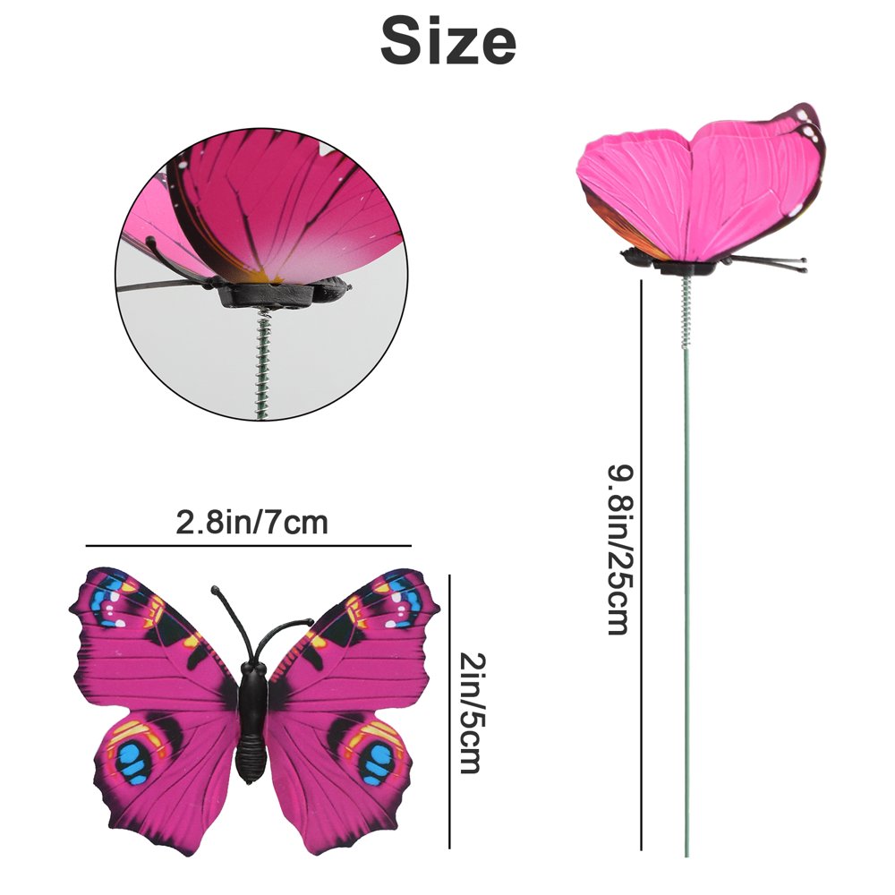 50 Pcs Garden Butterfly Stakes