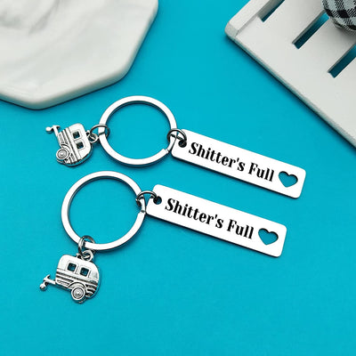 2pcs  Happy Camper RV Keychain Camping Gifts for Men Women Camper Trailer