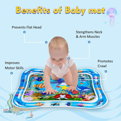  Tummy time Water Play mat Baby & Toddlers is The Perfect Fun time Play Inflatable Water mat,Activity Center Your Baby's Stimulation Growth