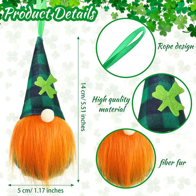 8 Piece St. Patrick's Day Gnome Ornament 