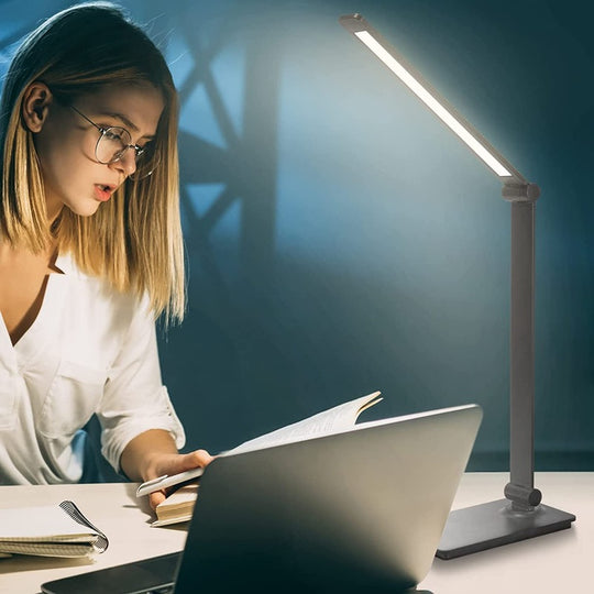 Touch Control LED USB Desk Lamp- Dimmable Table Lamps with USB Port (Include AC Power Plug)