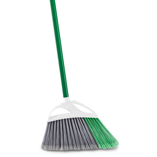 Broom Dustpan Green Electrostatic Powder Coated Steel Handel PET Broom Fibers