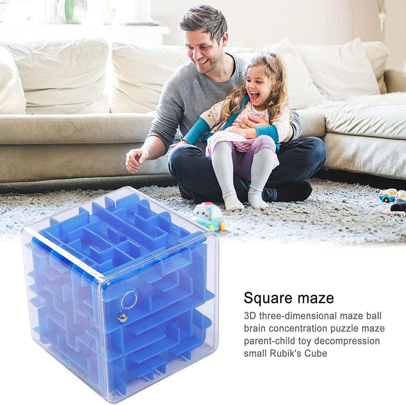 Set of 2 Puzzle Toys - Rainbow Puzzle Ball, 3D Maze Magic Cube