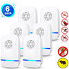 6PCS Ultrasonic Pest Repeller, Plug-In Rodent Repellent Bug Zapper for Insect Roach Mice Spider Ant Bug Mosquito
