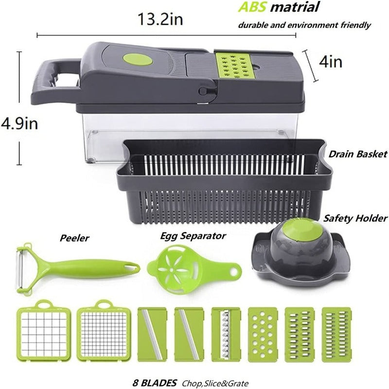 Multifunctional Vegetable Chopper & Cheese Grater with Container