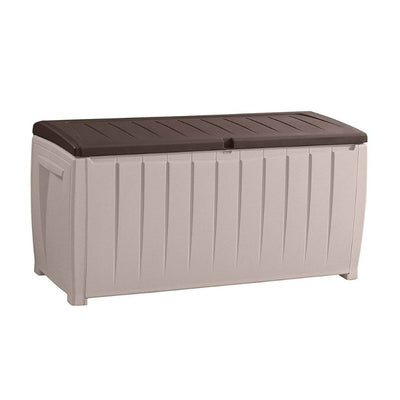  90 Gallon Weather Resistant Outdoor Patio Storage Deck Box and Bench