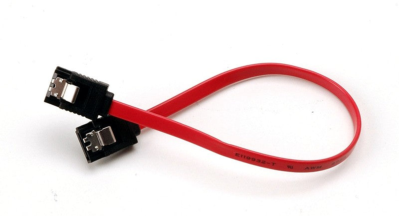 High Speed SATA Cable with Latches (Red) - 12 Inches