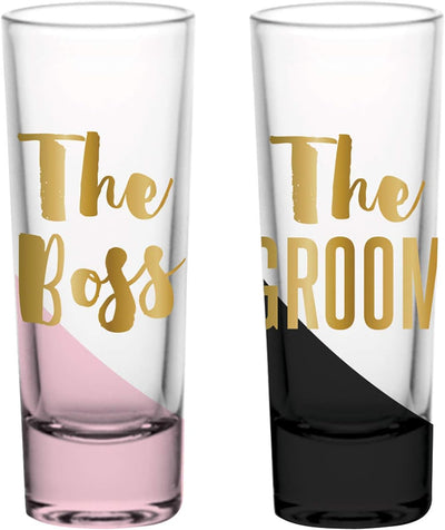  Set of 2 Shot Glasses Boss / Groom