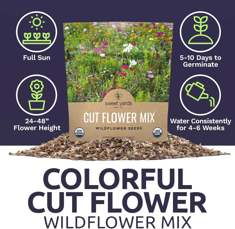  Over 7,500 Fresh Open Pollinated Non-GMO Wildflower Seeds 