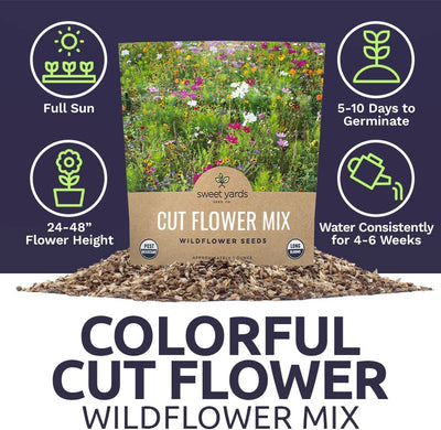  Over 7,500 Fresh Open Pollinated Non-GMO Wildflower Seeds 