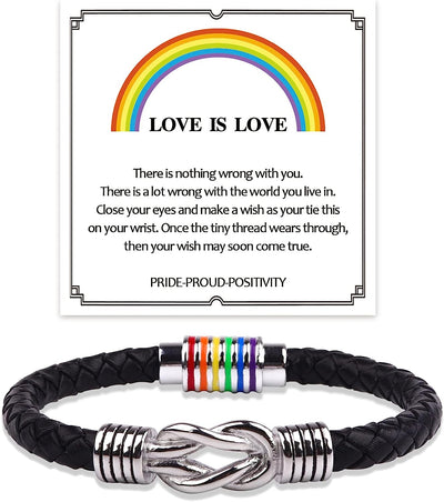 Vanaure Rainbow LGBT Pride Bracelet,Handmade Gay Pride Bracelet,Birthday/Christmas/Anniversary/Graduation Gifts for Men and Women