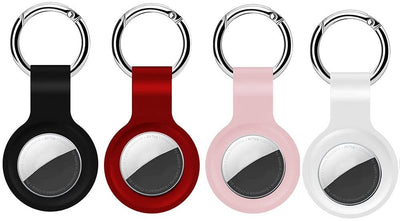 4 Pack Air Tag Keychain for Apple Air Tag, Silicone Airtag Protective Tracker Cover with Loop Key Ring