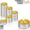 50 Pk  Indoor and Outdoor Tealight Citronella Candles 