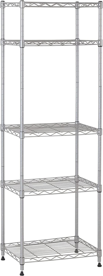 5-Shelf Wire Metal Storage Rack with Adjustable Shelves