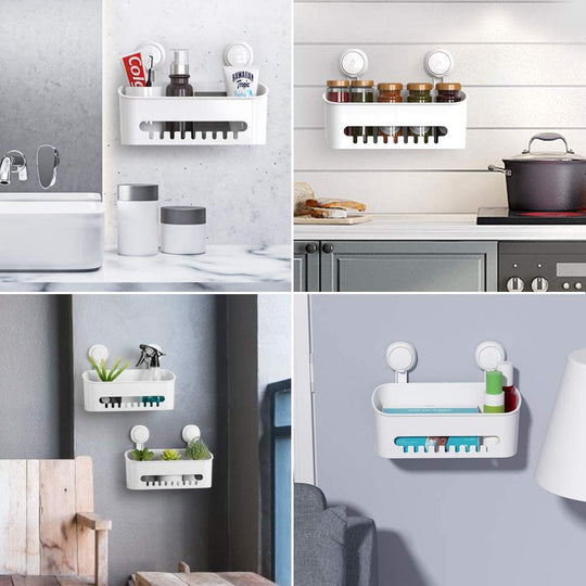 Shower Caddy,  Waterproof Shower Caddy Suction Cup No-Drilling Removable Shower Shelf Powerful Heavy Duty Hold up to 22Lbs