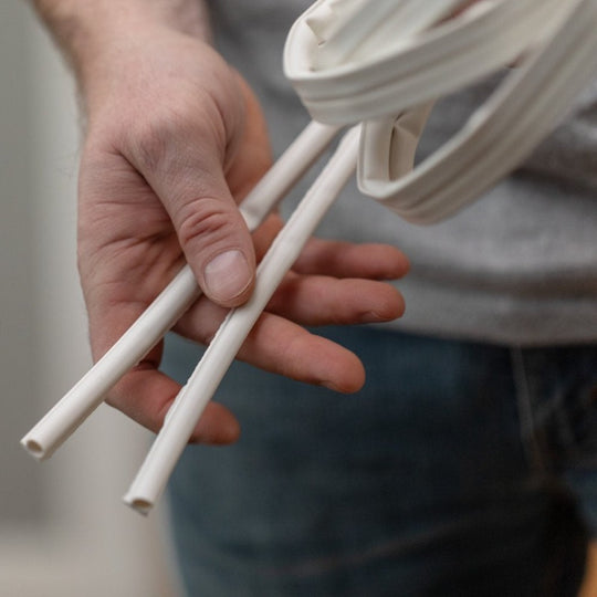 Max Strength Silicone .25" Medium Gap Weatherstrip Seal White, 2 Strips