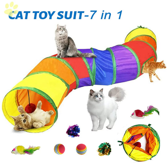 Cat Toys Tunnels Collapsible Pets Cat Jungle Tunnels Kitty Toys Balls