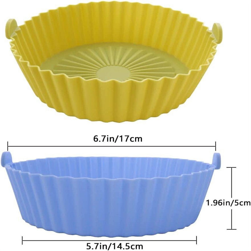 Air Fryer Silicone Liners, Food Grade Air Fryer Liners, Reusable Oilproof Easy Cleaning, 6.7 Inch, 3 Pcs