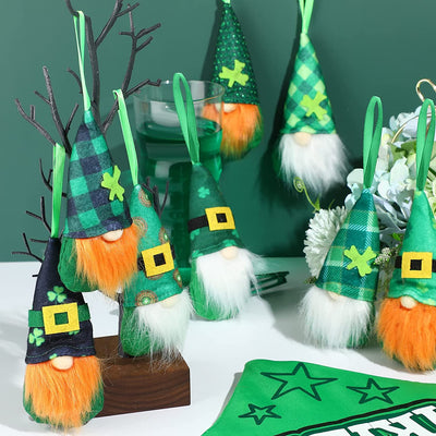 8 Piece St. Patrick's Day Gnome Ornament 