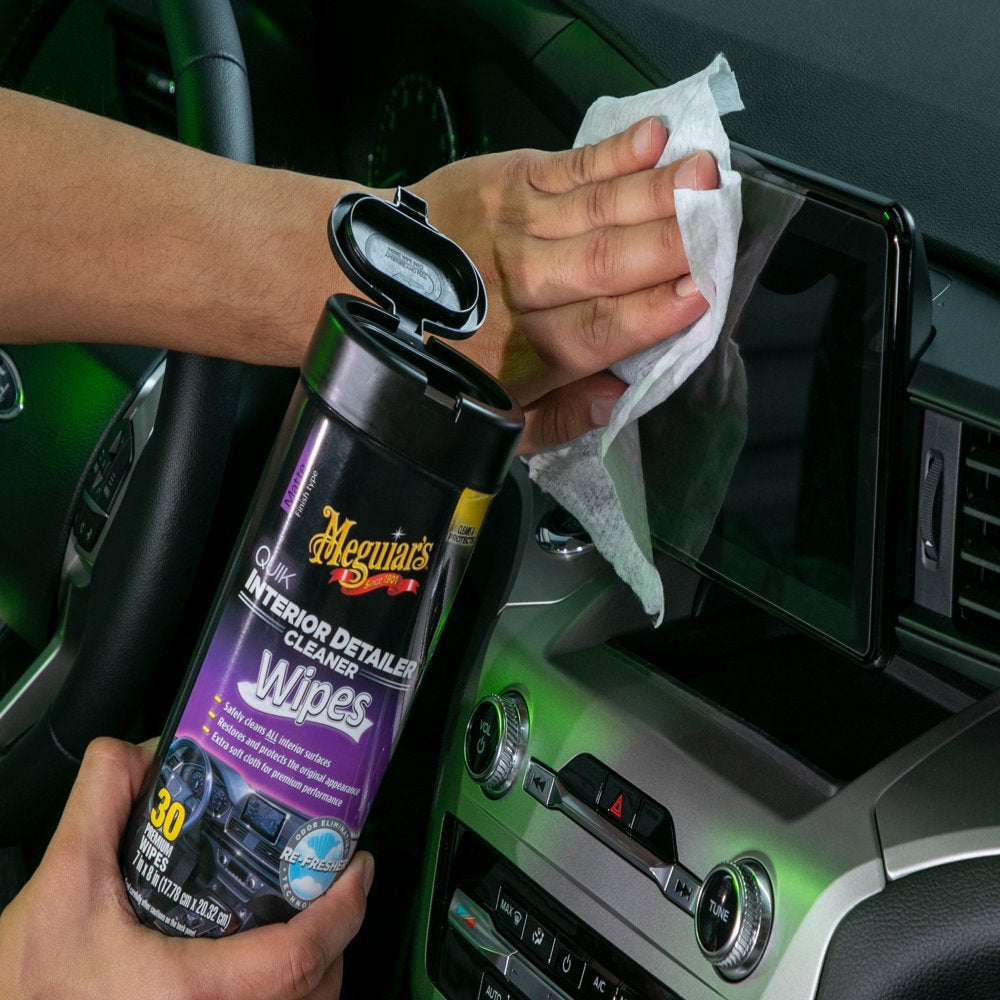 Meguiar's Quik Interior Detailer Cleaner Wipes,  30 Wipes