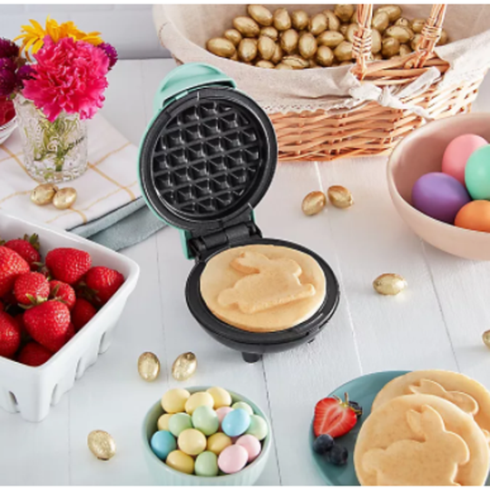 Dash 4" Mini Bunny Individual Waffle, Panini, Hash Brown, Keto, And Chaffle Maker