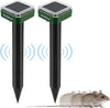 2 pack Solar Mole Repeller Gopher Repellent Ultrasonic Solar Powered for Lawn Yard & Garden of Outdoor Use 