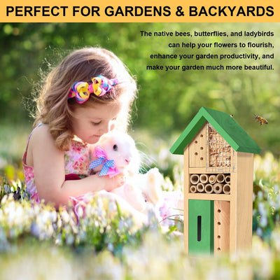 Outdoor Hanging Bamboo Habitat for Mason Bee Butterfly Ladybugs 