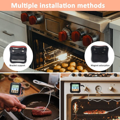Digital Instant Read Meat Thermometers with Probe for Cooking and Grilling, Kitchen Timer, and Touchscreen LCD