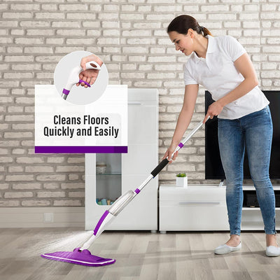  Wet Spray Mop with a Refillable Spray Bottle and 3 Washable Microfiber Pads