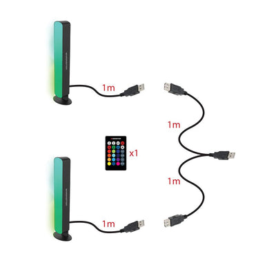 2 Pack LED Multi-Color Light Bar with Multi-Position Base & Remote