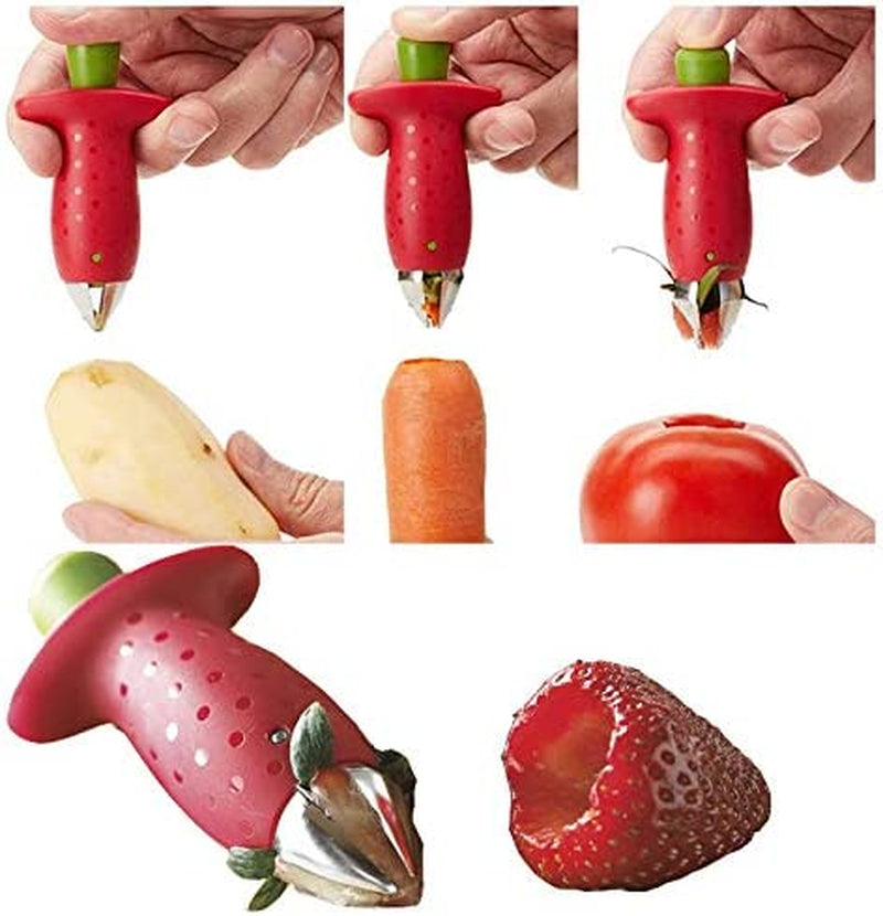 Strawberry Huller Stem Remover and Strawberry Slicer Set